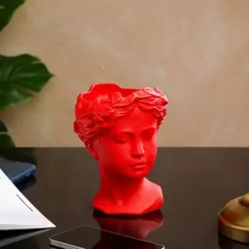 Кашпо "Афина", красное, матовое, керамика, 19 см, 1.1 л