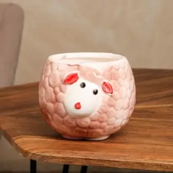 Кашпо "Барашек", разноцветное, керамика, 1 л, 1 сорт, Иран