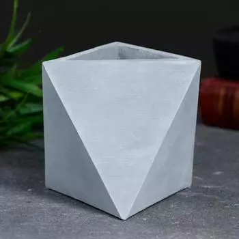 Кашпо бетонное «Абстракция», серое, 999 см