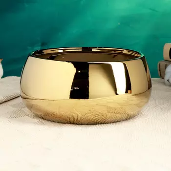 Кашпо - бонсай «Лайт» для кактусов и суккулентов, золотое, 212110 см