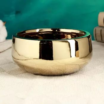 Кашпо - бонсайница для кактусов и суккулентов «Лайт», 15157 см, керамика, золотистое