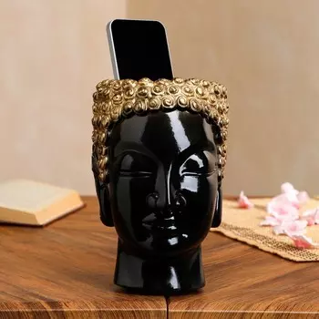 Кашпо "Будда", черное золото, 16х14х21 см, 0.4 л