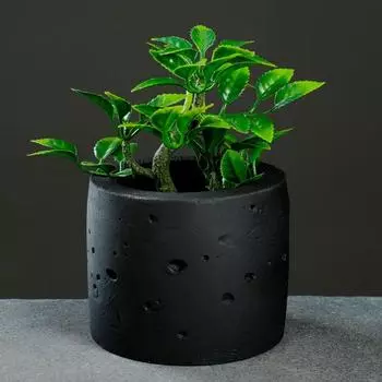 Кашпо Цилиндр, 0,3 л, черное