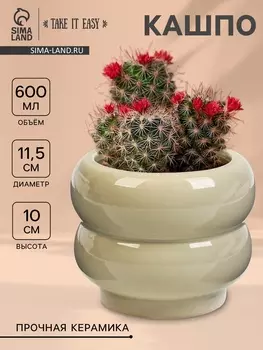 Кашпо «Даниель», 600 мл, керамика, бежевое