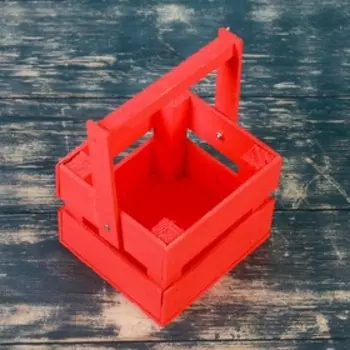 Кашпо деревянное 12119 см "Однушка Лайт", двухреечное, красный Дарим Красиво