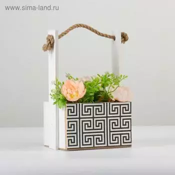 Кашпо деревянное, 15128.5(25) см "Пауль и Любовь. Орнамент №2", с принтом