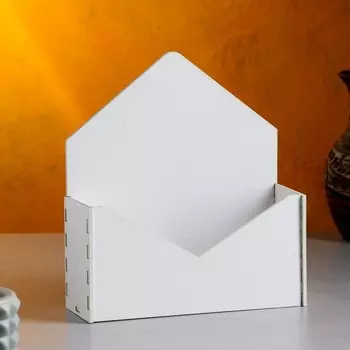 Кашпо деревянное 18620 см Конверт Радель "Полнота", белый Дарим Красиво