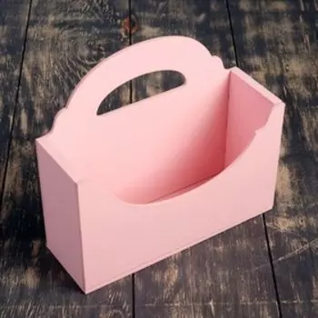 Кашпо деревянное 19.76.817.6 см Конверт Александра "Классик", ручка, розовый пастель