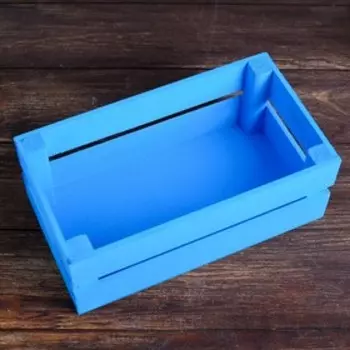 Кашпо деревянное 24.513.59 см "Двушка Лайт", двухреечное, голубой Дарим Красиво