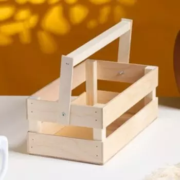 Кашпо деревянное 24.513.59 см "Двушка Лайт", двухреечное, натуральный Дарим Красиво