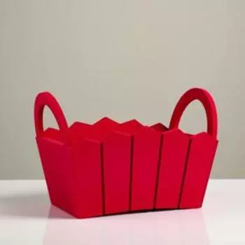 Кашпо деревянное 25,5×16,5×17,5 см "Мария", ручки боковые, МДФ, малиновый
