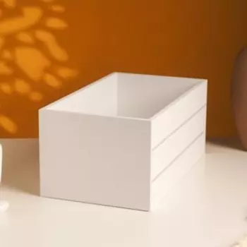 Кашпо для цветов, 251411 см, деревянное, белое