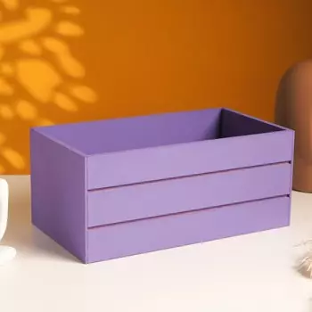 Кашпо деревянное 25х14х11 см фиолетовый