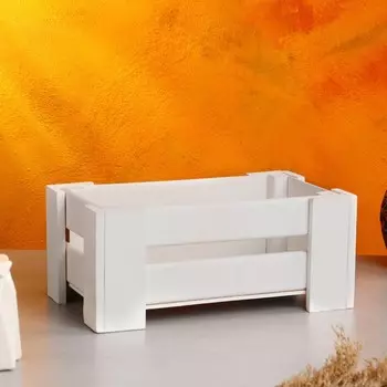 Кашпо деревянное 26,5×16×11 см на ножках, белый