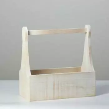 Кашпо деревянное 30×14×30 см, фигурное, состаренное