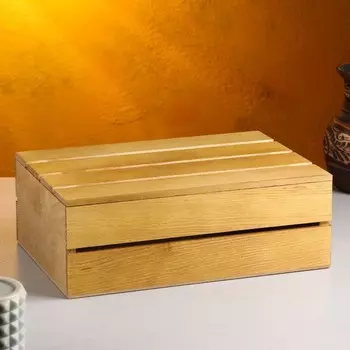 Кашпо деревянное 30×20×10 см, брашированное