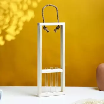 Кашпо деревянное 46154 см с 3 колбами 15 см "Рамка Экстра", ручка Дарим Красиво