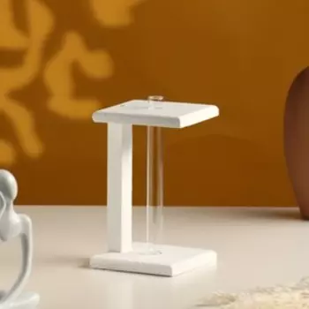 Кашпо деревянное 9916 см с 1 колбой "Квадрат", белый Дарим Красиво