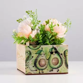 Кашпо для цветов «Авокадо», 14.512.58.5 см, деревянное