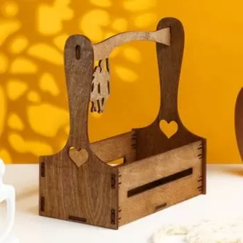 Кашпо деревянное "Качели" 24,8х13,5х27 см орех