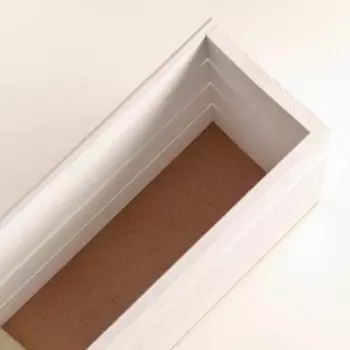 Кашпо деревянное реечное 50х11х20 см белый