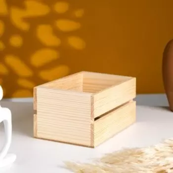 Кашпо деревянное, реечное, МАССИВ, натуральное