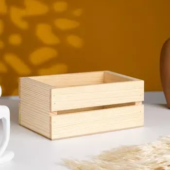 Кашпо деревянное, реечное, МАССИВ, натуральное