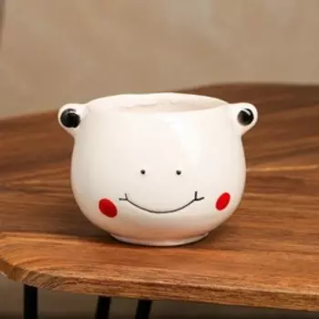 Кашпо "Детское", белое, керамика, 0.6 л, 1 сорт, Иран