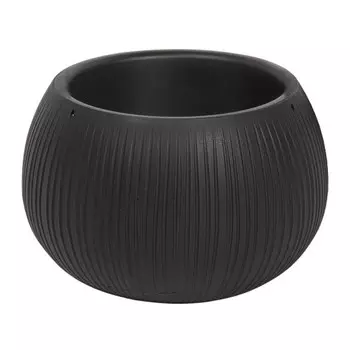 Кашпо для цветов Beton Bowl, 29 19,5 2 см, чёрное
