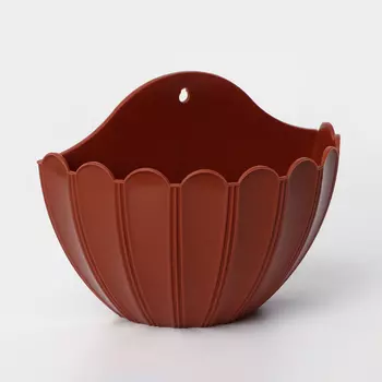 Кашпо для цветов настенное «Хризантема», 1л, 20 х11 х15,3 см, цвет терракот