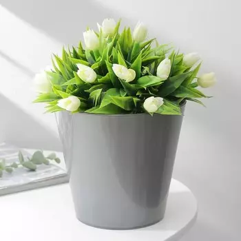 Кашпо для орхидей со вставкой, 1,6 л, d=16 см, h=14,5 см, цвет серый перламутр