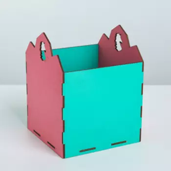 Кашпо флористическое, розово‒бирюзовый, 15 × 15 × 18.6 см