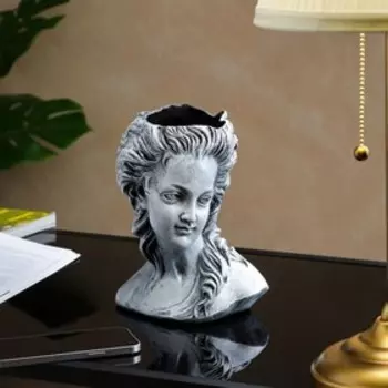 Кашпо "Голова", камень, 21х14х17 см, 1 л