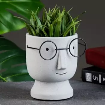 Фигурное кашпо для цветов «Горшок, который выжил», 121010 см, керамика, серое