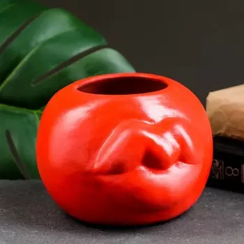 Кашпо «Губы» 13х11см, красное