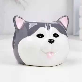 Фигурное кашпо для цветов «Хаски», 997.5 см, керамика