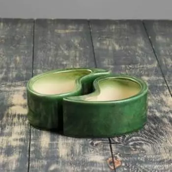 Кашпо "Инь-ян" зелёное 0,45 л