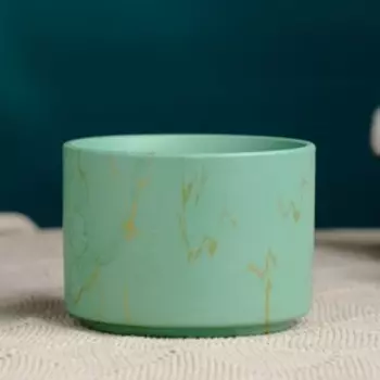 Горшок "Эко мрамор" зеленое, 10х7см
