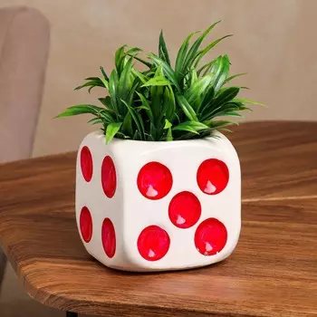 Кашпо "Кубик", разноцветное, керамика, 0.6 л, 1 сорт, Иран