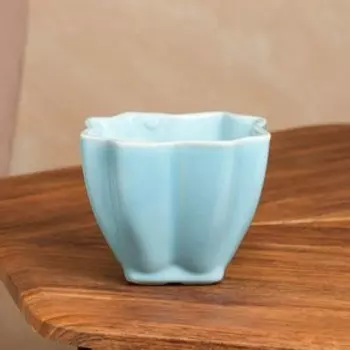 Кашпо "Лаванда", голубое, керамика, 0.6 л, 1 сорт, Иран