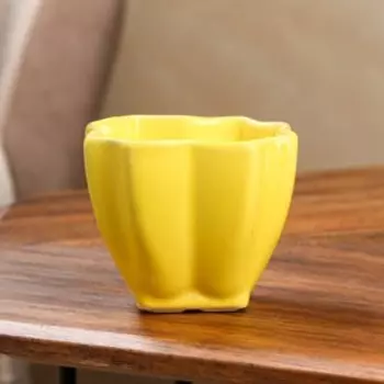 Кашпо "Лаванда", желтое, керамика, 0.6 л, 1 сорт, Иран