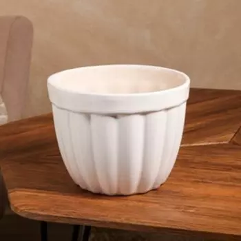 Кашпо "Лилия", белое, керамика, 3.5 л, 1 сорт, Иран