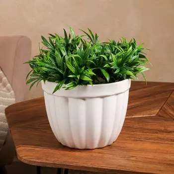 Кашпо "Лилия", белое, керамика, 3.5 л, 1 сорт, Иран