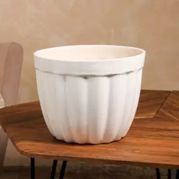 Кашпо "Лилия", белое, керамика, 6 л, 1 сорт, Иран