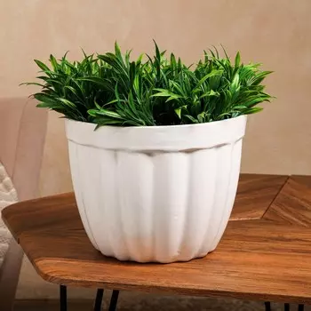 Кашпо "Лилия", белое, керамика, 6 л, 1 сорт, Иран