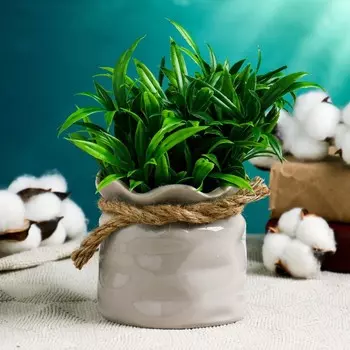 Кашпо "Мешочек" 10х9,5см, серый