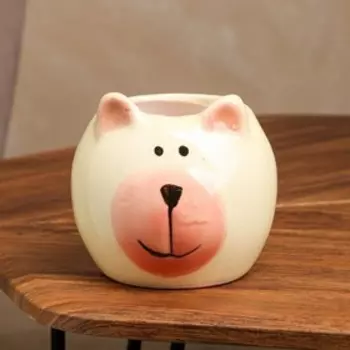 Кашпо "Мишка", разноцветное, керамика, 0.9 л, 1 сорт, Иран