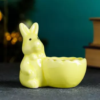 Кашпо "Нарядный кролик" 9х8см, микс