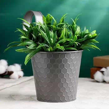 Кашпо навесное «Ведёрко Линда», 121013 см, серое