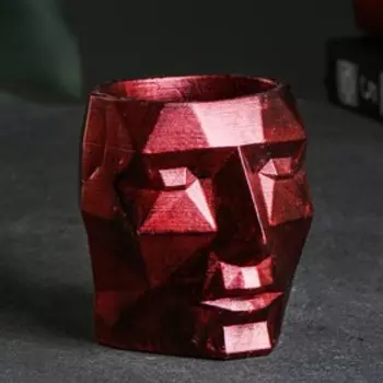 Кашпо - органайзер "Геометрическая голова" красная медь, 0,15 л / 7,5х8,5х8,5см